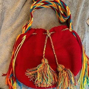 Red Red Wayuu Mochila Bag